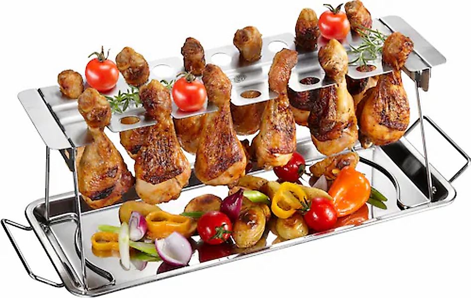 GEFU Servierplatte »Hähnchenkeulen-Halter«, (Hähnchenkeulen-Halter), BBQ günstig online kaufen