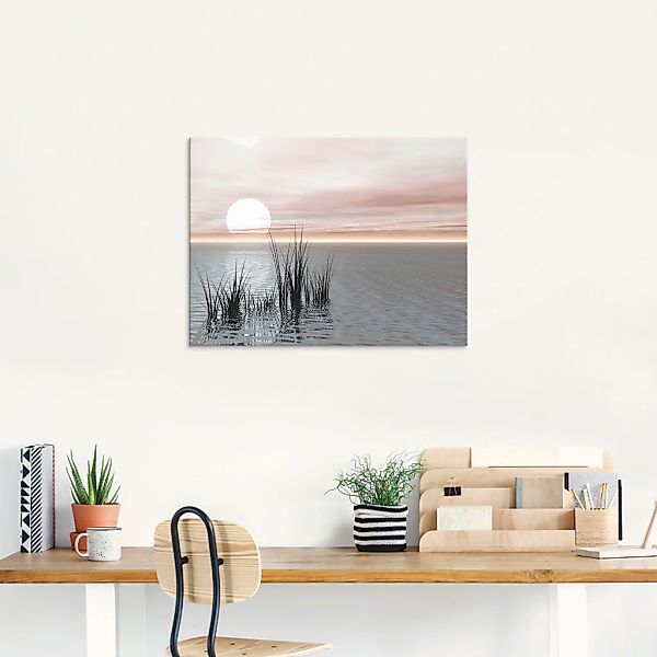Artland Glasbild »Sonnenuntergang mit Schilf«, Sonnenaufgang & -untergang, günstig online kaufen