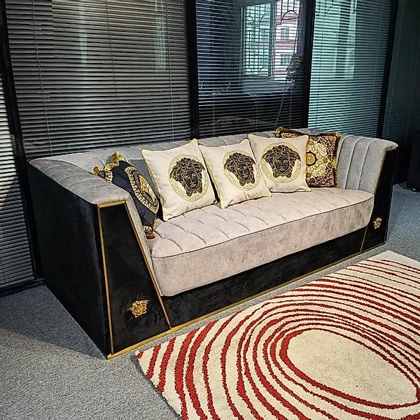 JVmoebel Sofa Luxus Grauer Dreisitzer moderne Couch Wohnzimmermöbel Neu, Ma günstig online kaufen
