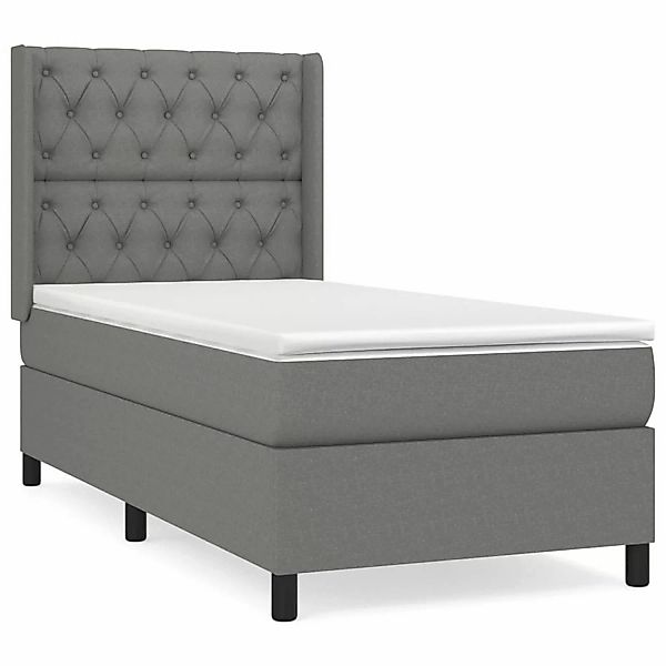 Vidaxl Boxspringbett Mit Matratze Dunkelgrau 80x200 Cm Stoff günstig online kaufen