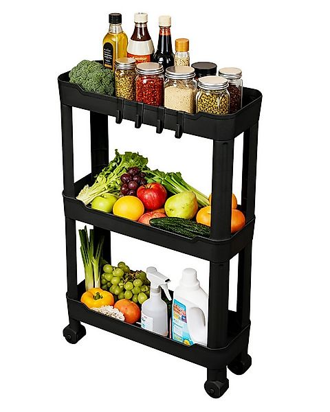 Ribelli Servierwagen Rollwagen 3 Ebenen, Küchenwagen schmal, Küchenregal mi günstig online kaufen