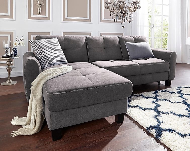 sit&more Ecksofa "Varese L-Form", mit Federkern, wahlweise mit Bettfunktion günstig online kaufen