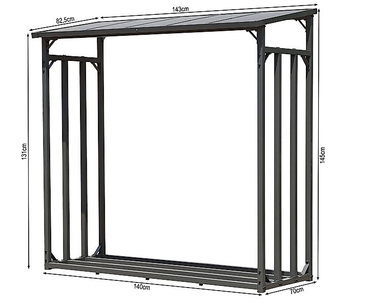 Quick Star Kaminholzregal Kaminholzregal 143x70x145 cm günstig online kaufen