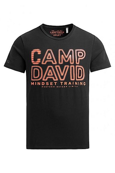 CAMP DAVID T-Shirt Rundhals mit Logo Artwork black günstig online kaufen