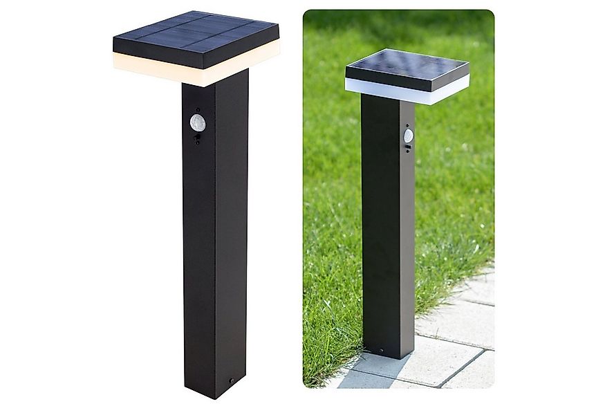 linovum LED Außen-Wandleuchte Solar Pollerleuchte ANBO schwarz Wegeleuchte günstig online kaufen