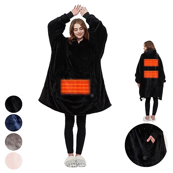 BTTO Fleeceponcho Tragbare Decke Flanell-Fleece Ärmeldecke günstig online kaufen