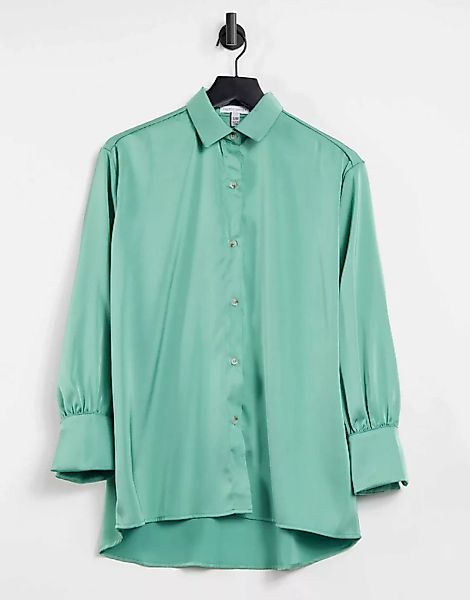 Pretty Lavish – Oversized-Hemd in Grün mit Bündchen günstig online kaufen