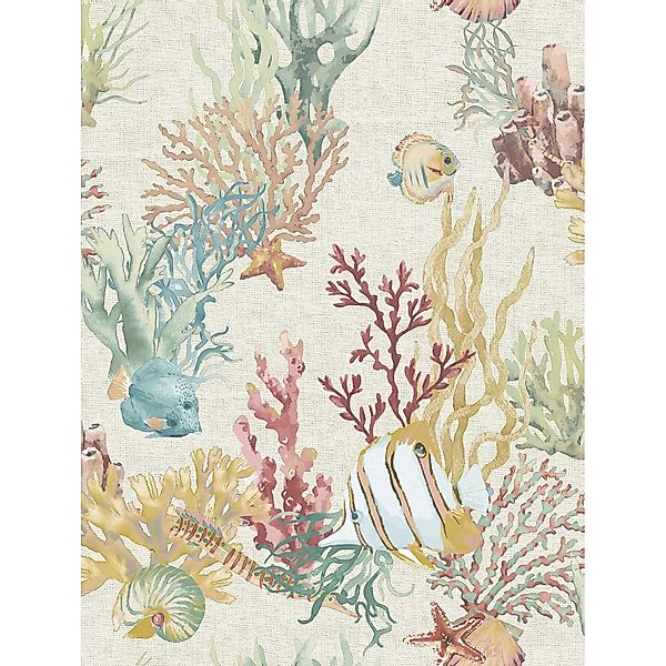 Sanders & Sanders Tapete Unterwasserwelt Beige 53 cm x 10 m günstig online kaufen