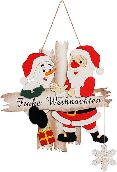 SIKORA Dekoobjekt Holz Türschild Deko zum Aufhängen Frohe Weihnachten Türde günstig online kaufen