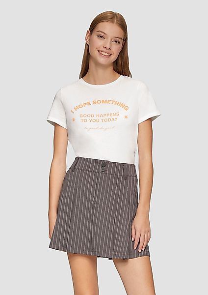 QS Kurzarmshirt T-Shirt mit Frontprint Artwork günstig online kaufen