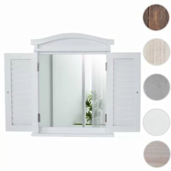 HWC Mendler Wandspiegel mit Fensterläden weiß günstig online kaufen