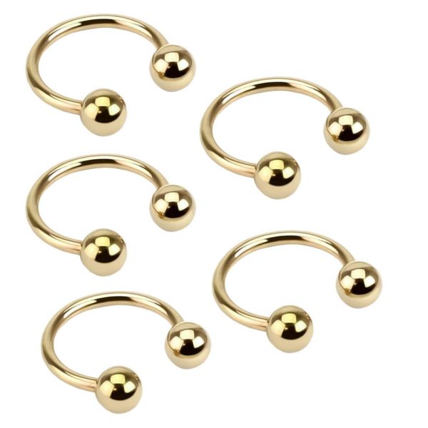 viva-adorno Nasenpiercing-Set Hufeisen Piercing Edelstahl Kugeln günstig online kaufen