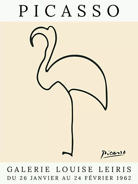Poster / Leinwandbild - Picasso Flamingo – Beige günstig online kaufen