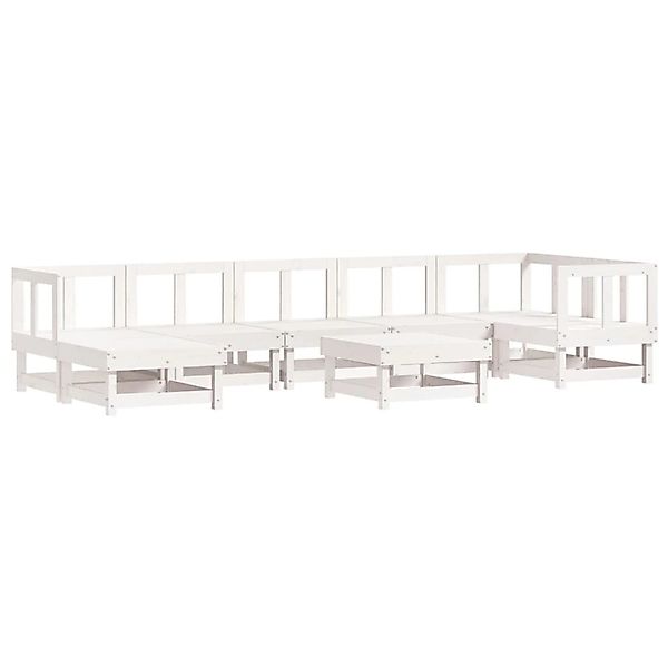 vidaXL 8-Tlg Garten-Lounge-Set Weiß Massivholz Kiefer 3186278 günstig online kaufen