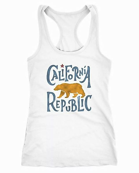 Neverless Tanktop Damen Tank-Top California Republic Kalifornien Bär Racerb günstig online kaufen