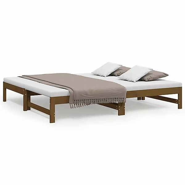 Vidaxl Tagesbett Ausziehbar Honigbraun 2x(90x190) Cm Massivholz Kiefer günstig online kaufen
