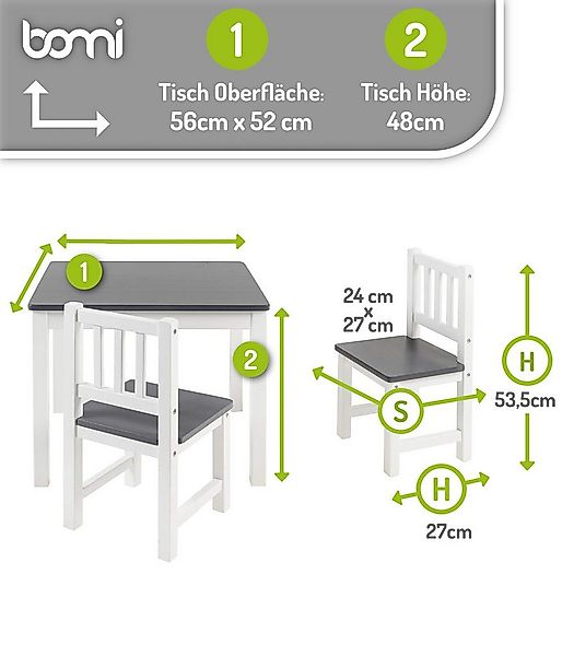 BOMI Kindersitzgruppe Holzsitzgruppe Amy, (Set, 3-tlg., oder 5 tlg. erhältl günstig online kaufen