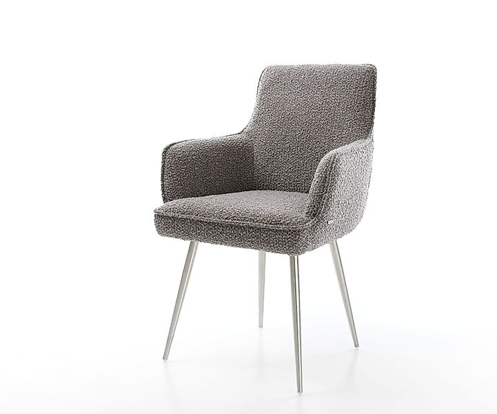 Esszimmerstuhl Heira-Flex mit Armlehnen Materialmix Schlamm 4-Fuß konisch S günstig online kaufen