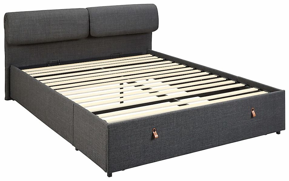 ACTONA GROUP Polsterbett "Calvi", Bett, dunkelgrau, schwarz, verstellbar, v günstig online kaufen