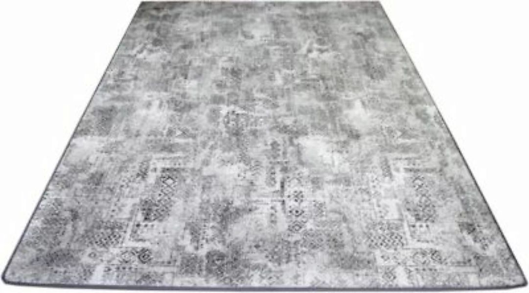 Snapstyle Designer Soft-Velours Teppich Vintage Teppiche grau Gr. 100 x 100 günstig online kaufen