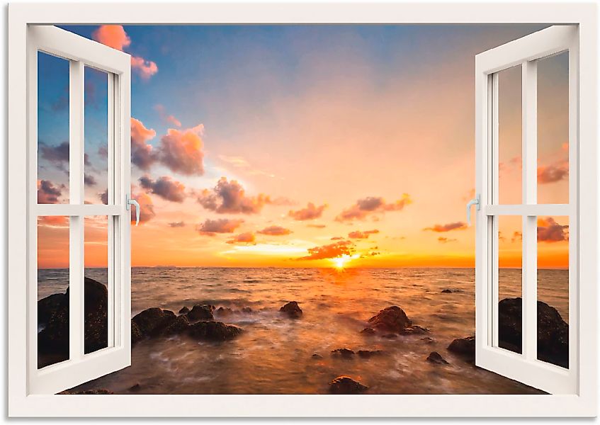 Artland "Fensterblick Sonnenuntergang am Meer" Fensterblick 1 Stk. tlg. als günstig online kaufen
