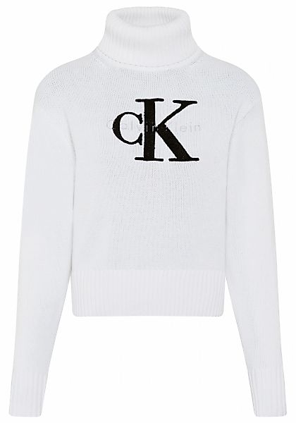 Calvin Klein Jeans Strickpullover, Rollkragen, Logo-Druck günstig online kaufen