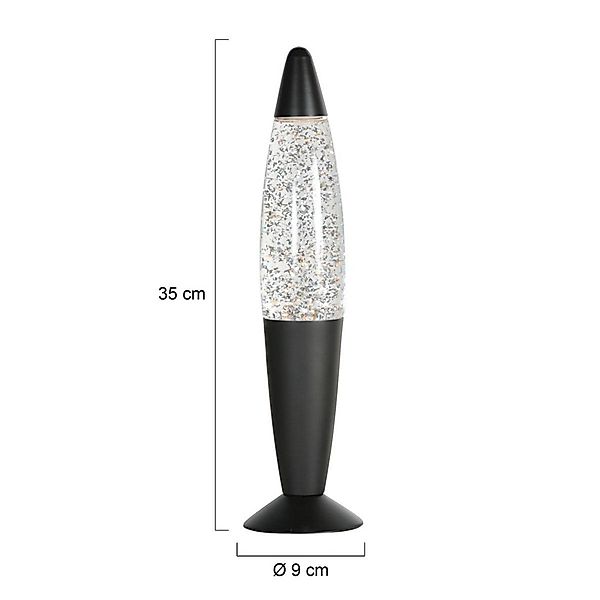 Tischlampe Volcan 4187, schwarz, Glittereffekt, E14 günstig online kaufen