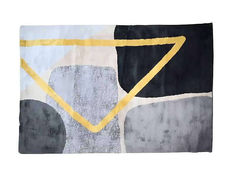 Teppich moderner Stil - 160 x 230 cm - Grau, Schwarz & Goldfarben - PICADIL günstig online kaufen