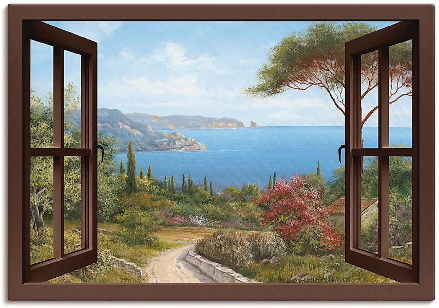 Artland Leinwandbild "Fensterblick Frühlingsmorgen" Fensterblick 1 Stk. tlg günstig online kaufen
