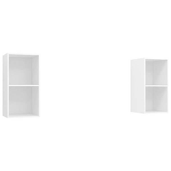 furnicato TV-Schrank TV-Wandschränke 2 Stk. Weiß Holzwerkstoff (1-St) günstig online kaufen