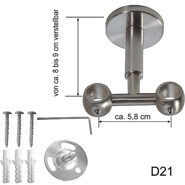 BASIT Gardinenstange Rohr Edelstahloptik 16 mm günstig online kaufen