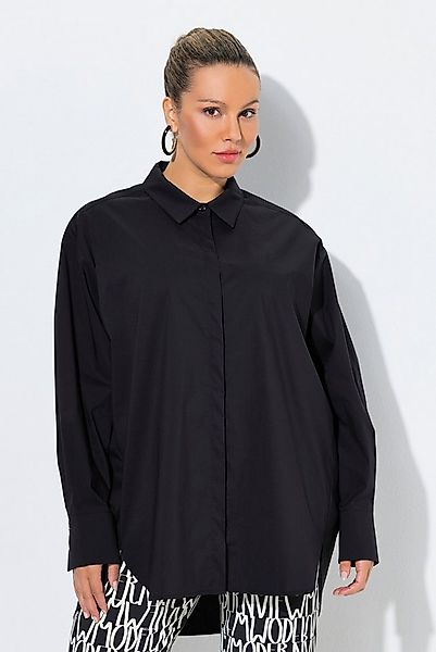Ulla Popken Hemdbluse Hemdbluse oversized Hemdkragen Langarm günstig online kaufen