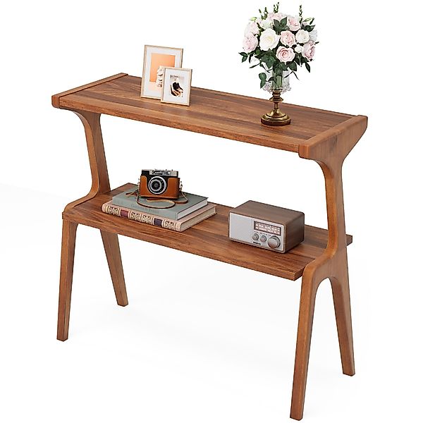 Tribesigns Beistelltisch 2-tier Sofatisch mit Massivholzbeinen, günstig online kaufen