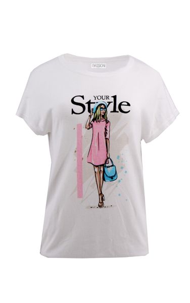 Passioni Print-Shirt mit Print Rundhals günstig online kaufen