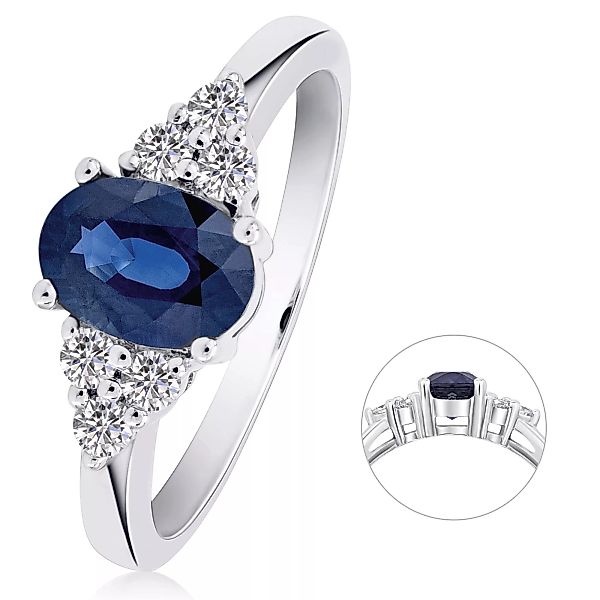 ONE ELEMENT Diamantring "0,17 ct Diamant Brillant Safir Ring aus 585 Weißgo günstig online kaufen