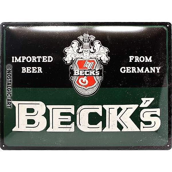 Nostalgic-Art Blechschild 30 x 40 cm - BECK'S - Logo Green günstig online kaufen