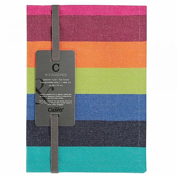 Cawö Home Geschirrtücher Cuisine Lifestyle Blockstreifen 7058 - Farbe: mult günstig online kaufen