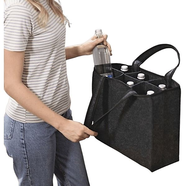 Home-trends24.de Flaschenträger Flaschenträger Filz 6 Flaschen Flaschenhalt günstig online kaufen