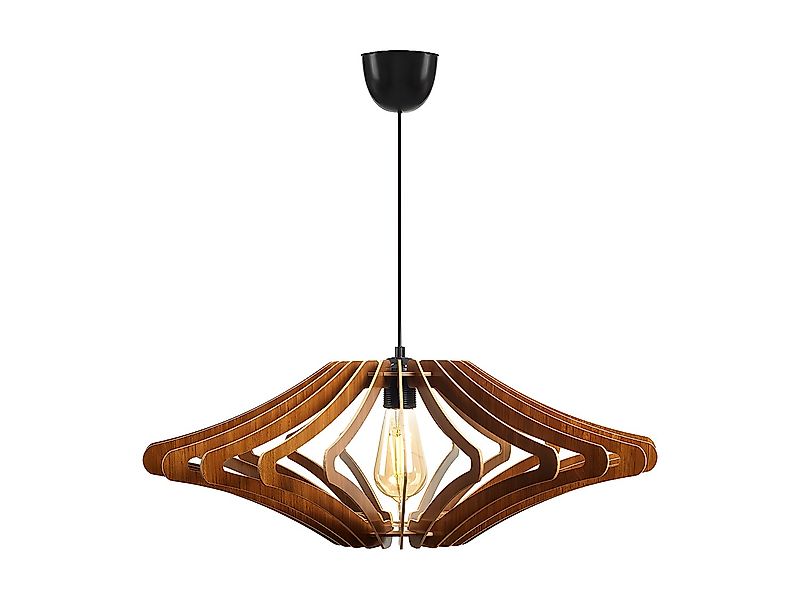 Deckenleuchte - MDF - 59 x 55 cm - Nussbaumfarben - FARITA günstig online kaufen