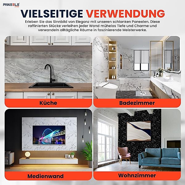 Zofix Wandpaneele Küchenrückwand Wandverkleidung Marmoroptik 120x60cm günstig online kaufen