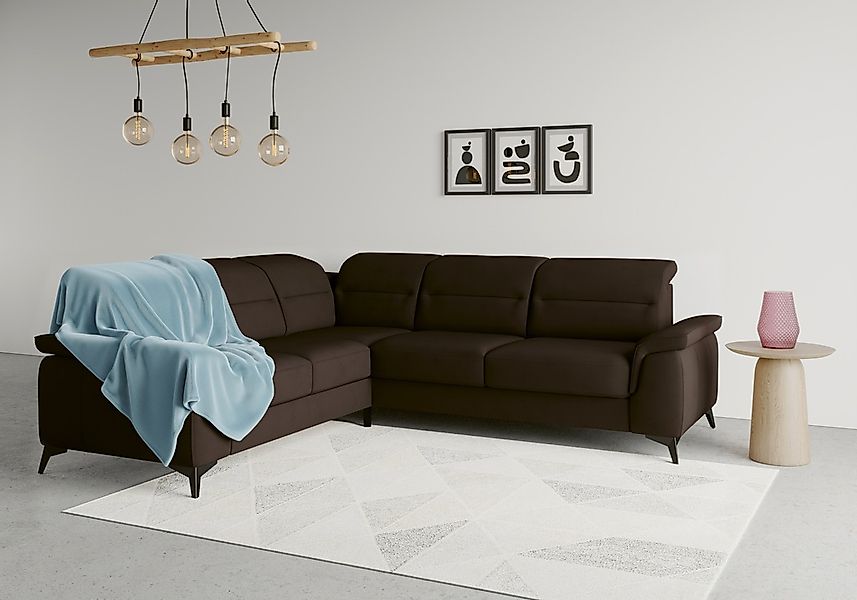 sit&more Ecksofa "Sinatra L-Form", optinal mit Kopfteilverstellung und Armt günstig online kaufen
