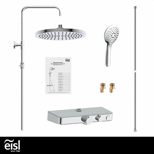 Eisl Duschset Futura Wellness Duschsystem mit Thermostat Glasablage Chrom G günstig online kaufen
