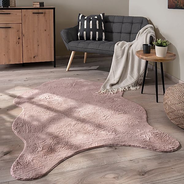 Paco Home Fellteppich »Pelt 640«, fellförmig, 16 mm Höhe, Kunstfell, Uni Fa günstig online kaufen