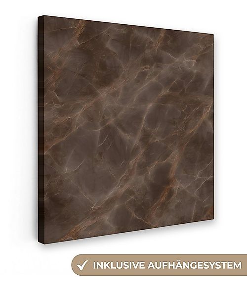 OneMillionCanvasses® Leinwandbild Brauner Marmor - Organisch - Naturstein, günstig online kaufen