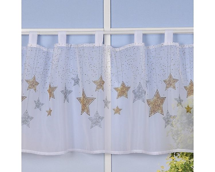 SCHÖNER LEBEN. Scheibengardine Weihnachtsgardine Bistrogardine Schlaufen un günstig online kaufen