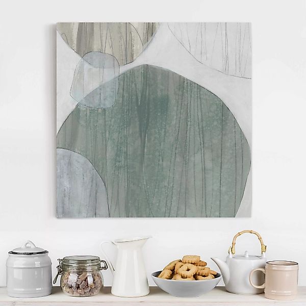 Leinwandbild Abstrakt - Quadrat Jadesteine I günstig online kaufen