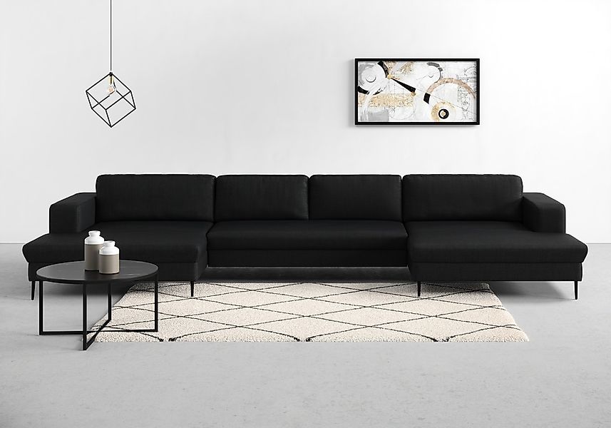 DOMO collection Wohnlandschaft "Modica U-Form aktuelles, kubisches Design m günstig online kaufen