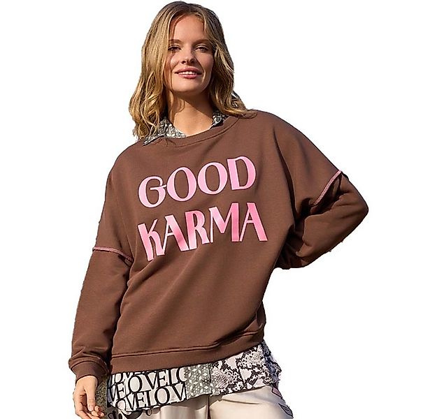 Miss Goodlife Sweatshirt Miss Goodlife Good Karma Good Luck, MG13320, Choco günstig online kaufen