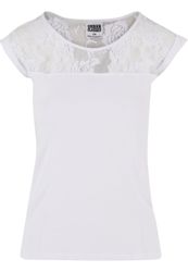URBAN CLASSICS Kurzarmshirt "Urban Classics Damen Ladies Top Laces Tee", (1 günstig online kaufen