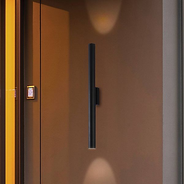 LED-Außenwandlampe City, Höhe 60 cm, schwarz, Metall günstig online kaufen